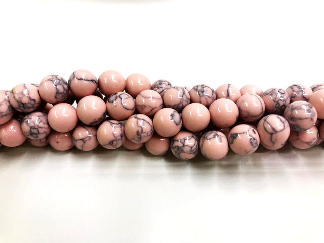 Pink Howlite Round – Beads Planete Inc.